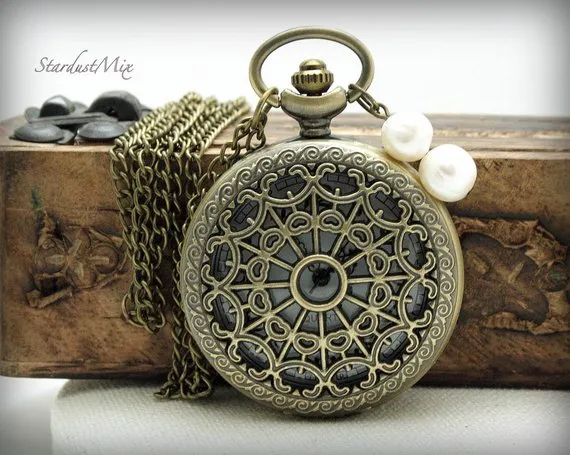 Watches for women/Pocket watch/necklace locket/steampunk watch/steampunk jewelry/vintage watch/gift for her/gift for women/boho necklace by StardustMix steampunk buy now online