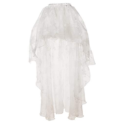 Bslingerie® Ladies Steampunk Irregular Cutting Skirt (XL, White Long Skirt) steampunk buy now online