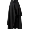 Suvotimo Women Gothic Lolita Band Waist Skirt Steampunk Vintage Skirt Black L steampunk buy now online