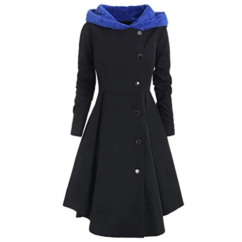 HLHN Women Tailcoat Jacket Suit Hooded Christmas Asymmetric Slim Parka Coat Gothic Costume Steampunk Uniform Winter Smart Outwear Drap Button Fleece(Blue,2XL=UK 10-14) steampunk buy now online HLHN Women Tailcoat Jacket Suit Hooded Christmas Asymmetric Slim Parka Coat Gothic Costume Steampunk Uniform Winter Smart Outwear Drap Button Fleece(Blue,2XL=UK 10-14) steampunk buy now online