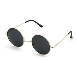 Round Lennon Glasses Steampunk Sunglasses 50s Cyber Goggles Vintage Retro Style Hippy Ganja Weed Leaf MFAZ Morefaz Ltd (Black Silver) steampunk buy now online