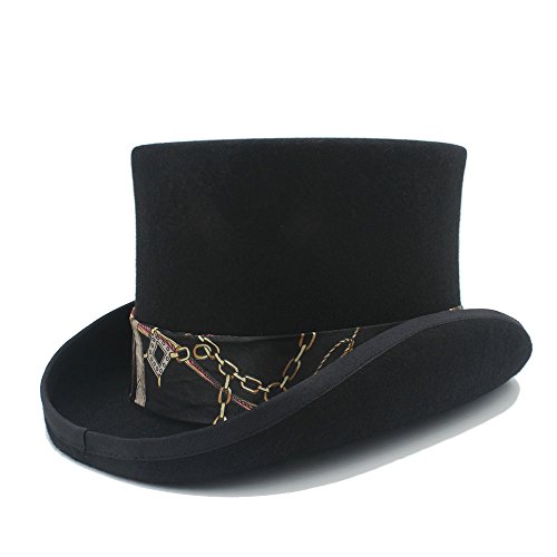 Y-WEIFENG NEW Steampunk Top Hat With Black Pattern Cloth Mad Hatter Hat 4 Color Autumn and Winter (Color : 1, Size : 57cm) steampunk buy now online
