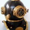 Black/Gold US Navy Mark V Deep Sea Divers Helmet Replica 18" Diving Helmet Home Office Maritime Pirate Decorative Items by TheAntiqueTimes steampunk buy now online