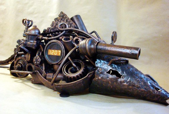 Exclusive dieselpunk madmax style clock by Pandicon steampunk buy now online