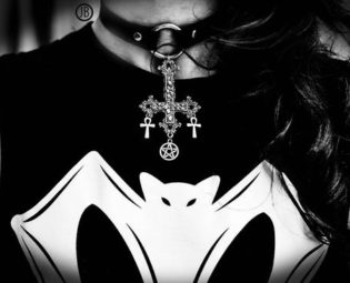 Necklace leather steampunk calavera dia los muertos ♰666 Pentagram 666♰ by wonderlandmc steampunk buy now online
