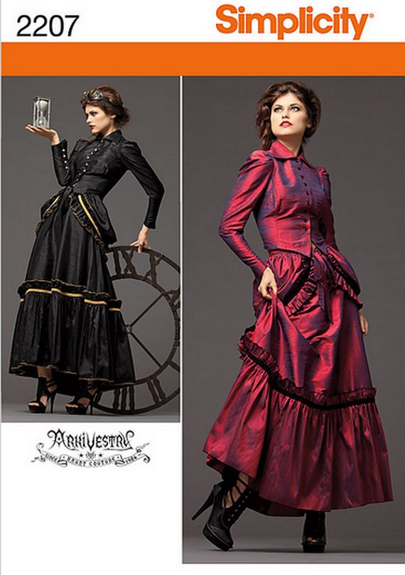 UNCUT Steampunk Costume 1900's Style Simplicity 2207 Size 6-8-10-12-14-16-18-20 Jacket, Skirt, Bustle by SewPatterns steampunk buy now online