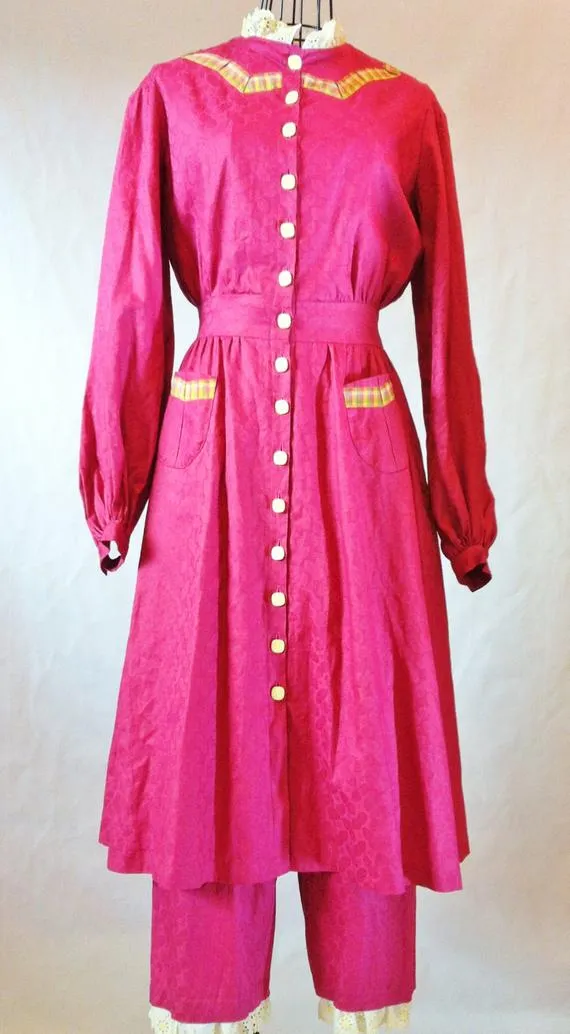 Victorian Dress and Bloomers Set, Suffragette, Dickens Faire, Steampunk, Dress and Bloomers, Embossed Fabric, Unique by CostumeEclectic steampunk buy now online Victorian Dress and Bloomers Set, Suffragette, Dickens Faire, Steampunk, Dress and Bloomers, Embossed Fabric, Unique by CostumeEclectic steampunk buy now online
