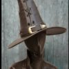 Wizard Magician Fantasy Style Hat - Magician - Wizard - War - Hammer - Magic - Lord - Rings - Leather - Leather Hat - Witch Hunter by BardJester steampunk buy now online