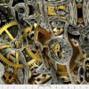 Clock Gear Fabric - Clockworks By Whimzwhirled - Industrial Clock Gear Cotton Fabric By The Metre With Spoonflower by SpoonflowerEurope steampunk buy now online