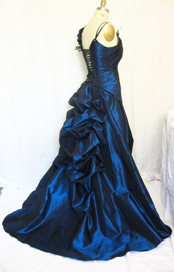 Gothic wedding gown-bustle gown-alternative wedding gown-steampunk wedding dress by thesecretboutique steampunk buy now online