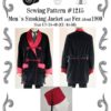 Mens Smoking Jacket and Fez about 1900 Sewing Pattern #1215 Size US 34-56 (EU 44-66) Pdf Download by BlackSnailPatterns steampunk buy now online