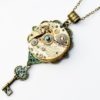 Steampunk Antique Pocket Watch & Key Necklace, Steampunk Necklace, Gold Watch Necklace, Steampunk Gold Watch, Watch and Key Necklace PN96 by RavensSecretStash steampunk buy now online