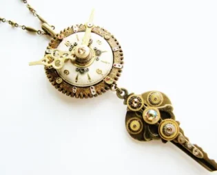 Steampunk Fantasy Watch & Key Necklace, Steampunk Necklace, Steampunk Watch Necklace, Steampunk Key Necklace, Steampunk Watch and Key, PN77 by RavensSecretStash steampunk buy now online