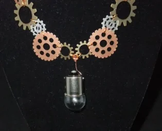 Steampunk Necklace with Large Lightbulb by LadyTwilights steampunk buy now online