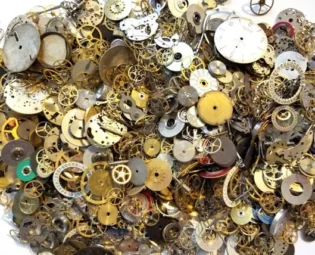 Steampunk pocket watch parts assortment - sample lot watch gears, wheels, faces, crowns, steampunk supplies for jewelry making, altered art by AllGearedUp steampunk buy now online