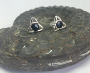 Whitby Jet and sterling silver Celtic knot stud earrings by WhitbyJetSet steampunk buy now online