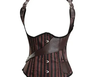 Steampunk Clothing Underbust Basques and Corsets Bustiers Plus Size Leather Brown 6XL steampunk buy now online