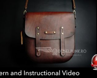 Bag Pattern - Leather DIY - Pdf Download - Messenger Bag - Video Tutorial by DieselpunkRo steampunk buy now online