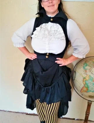 Black Gothic Steampunk Waistcoat Vest by Steamtowers steampunk buy now online