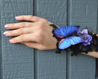 Fairy cuffs, gothic fairy cuff with butterfly, purple and black, bridesmaid gift by thesecretboutique steampunk buy now online