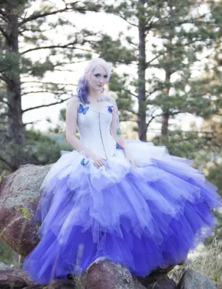 fantasy wedding gown-plus size wedding dress ombre-ombre corset wedding dress-gothic wedding dress-alternative wedding dress-goth dress by thesecretboutique steampunk buy now online