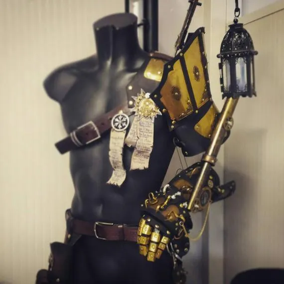 Steampunk Fantasy Medieval Vampire armor shoulder Cosplay scroll scrolls by ProgettoSteam steampunk buy now online