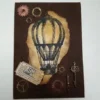 Steampunk hot air balloon & cogs art mixed media canvas original 5x7 inch by EmporiumCuriosities1 steampunk buy now online