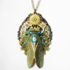 Steampunk Teal Cicada Necklace, Steampunk Cicada Necklace, Steampunk Necklace, Steampunk Cicada, Cicada Gear Crystal Necklace, PN101 by RavensSecretStash steampunk buy now online