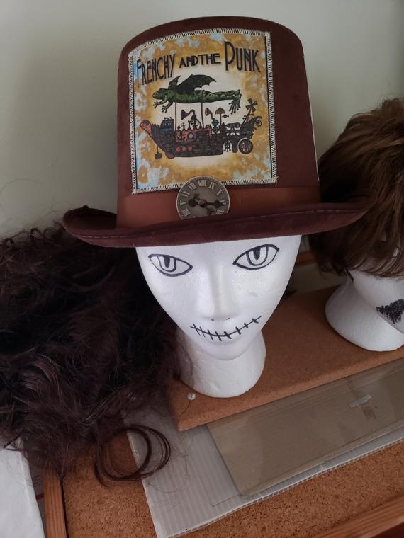 Steampunk Top Hat Brown Morte faux-suede Frenchy and the Punk Fan by SteampunkSteelers steampunk buy now online