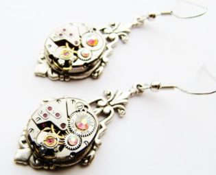 Steampunk Vintage Lady Elgin Watch Movement Earrings, Steampunk Earrings, Watch Movement Earrings, Steampunk Watch ERG88 by RavensSecretStash steampunk buy now online
