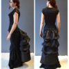 Tie on bustle, long black taffeta bustle worn as an over skirt by thesecretboutique steampunk buy now online