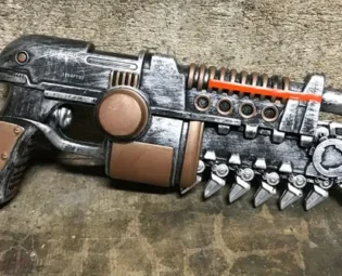 Wasteland Pistol w/Chainsaw Bayonet by ApocalypticEmporium steampunk buy now online