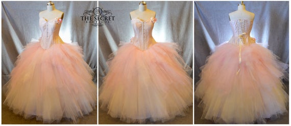 Blush wedding dress-plus size wedding dress-fairy wedding dress-tulle wedding gown by thesecretboutique steampunk buy now online