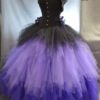 bridal separates-ombre tulle skirt-gothic wedding skirt-tulle skirt wedding-purple and black wedding skirt-long tulle skirt-Skirt only by thesecretboutique steampunk buy now online