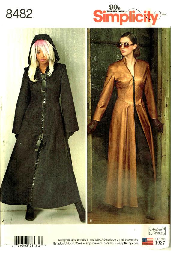 Cosplay Sewing Pattern Ladies Hooded Duster, Trench Coat Gothic, Steampunk Costume Simplicity 8482 Misses Size 6 8 10 12 14 16 18 20 22 by PeoplePackages steampunk buy now online