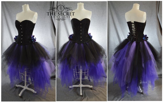 purple and black tulle skirt
