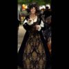Renaissance Medieval Black brocade "Julian" dress bodice, skirt, detachable sleeves Costume Clothes Clothing#1 by MajesticVelvets steampunk buy now online