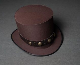 Steampunk Brown Clothing Party Hat with Leather Belt Women Costume Decor Victorian Men Top Hat Cosplay Wedding Gift Dress Steampunk Top Hat by SteampunkHatMaker steampunk buy now online