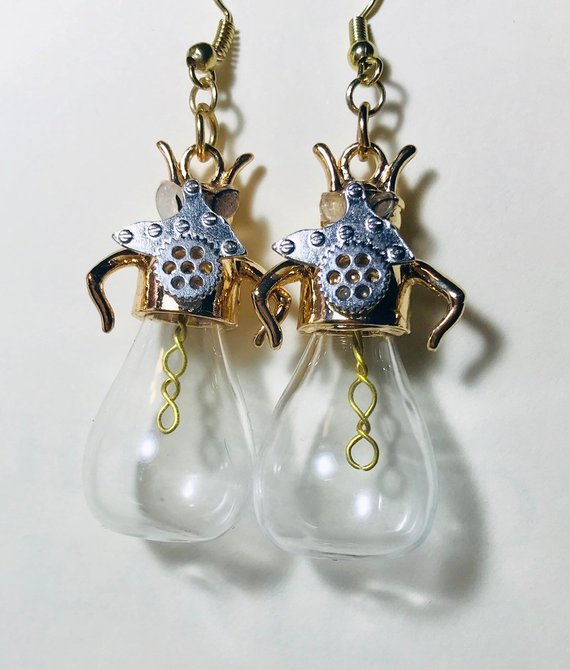 Steampunk Earrings- Bee and Bulbs- OOAK Unique Steampunk Jewelry by TheSouthernMum steampunk buy now online