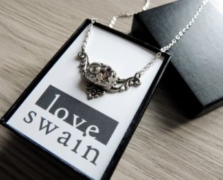 Steampunk necklace / Dainty Steampunk necklace / Watch movement necklace - Silver by loveswain steampunk buy now online