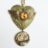 Steampunk Winged Dragon Eye/Winged Heart Pendant Necklace, Steampunk Necklace, Winged Heart Necklace, Steampunk Dragon Eye Necklace HTJ40 by RavensSecretStash steampunk buy now online