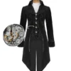 Black Steampunk Waistcoat, Mens, Cosplay, Alternative, Tail coat, Brocade, featuring watch movement buttons, by SteampunkMovement steampunk buy now online Black Steampunk Waistcoat, Mens, Cosplay, Alternative, Tail coat, Brocade, featuring watch movement buttons, by SteampunkMovement steampunk buy now online