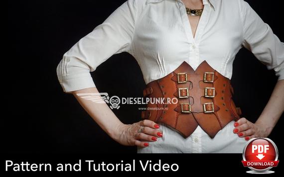 Corset Pattern - Steampunk Corset DIY - Leather Corset Template - PDF Download by DieselpunkRo steampunk buy now online