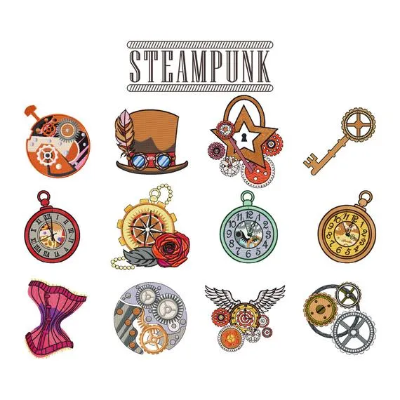Machine Embroidery Designs - Steampunk Collection of 12 by CraftiStitch steampunk buy now online Machine Embroidery Designs - Steampunk Collection of 12 by CraftiStitch steampunk buy now online