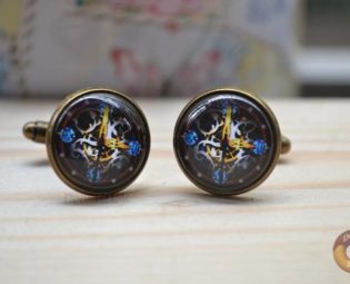 Retro Clock Cufflinks,Watch Dail Picture Cuff Links,Time Cufflinks,Personalized Groom/Groomsmen Cufflinks,Anniversary Gift,Photo Cabochon by DonutsHole steampunk buy now online