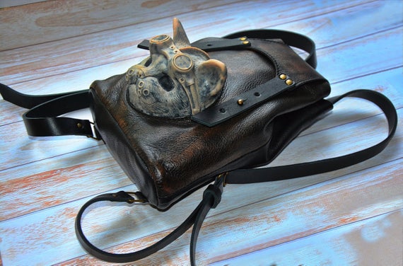 Steampunk Backpack - Small Leather Backpack - Cat Bag - Women Backpack Steampunk - Mini backpack - Brown leather backpack - Steampunk Cat by FamilySkiners steampunk buy now online