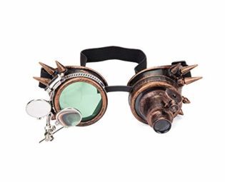 ZAIQUN Vintage Glasses Rave Crystal Prism Personality Steampunk Goggle with Double Loupe steampunk buy now online