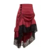 Qbuds Adjustable Ruffle High Low Gothic Skirt Plus Size Long Vintage Fishtail Steampunk Corset Skirt Long Dress for Women Red steampunk buy now online Qbuds Adjustable Ruffle High Low Gothic Skirt Plus Size Long Vintage Fishtail Steampunk Corset Skirt Long Dress for Women Red steampunk buy now online