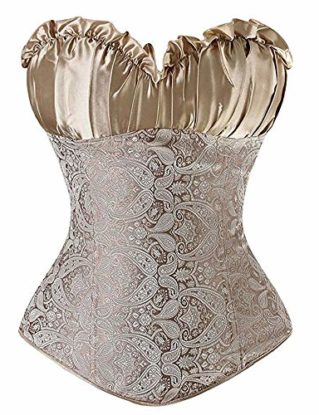 Plus Size Jacquard Steampunk Women Bustier Corset Sexy Floral Corset Waist Training Gothic Underbust Corset steampunk buy now online