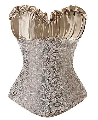 Plus Size Jacquard Steampunk Women Bustier Corset Sexy Floral Corset Waist Training Gothic Underbust Corset steampunk buy now online